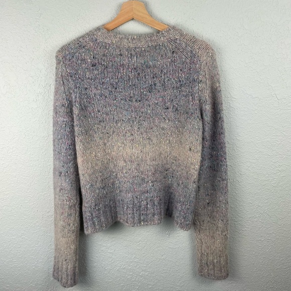 WHITE + WARREN confetti blend crewneck sweater in grey multi - Picture 4 of 8